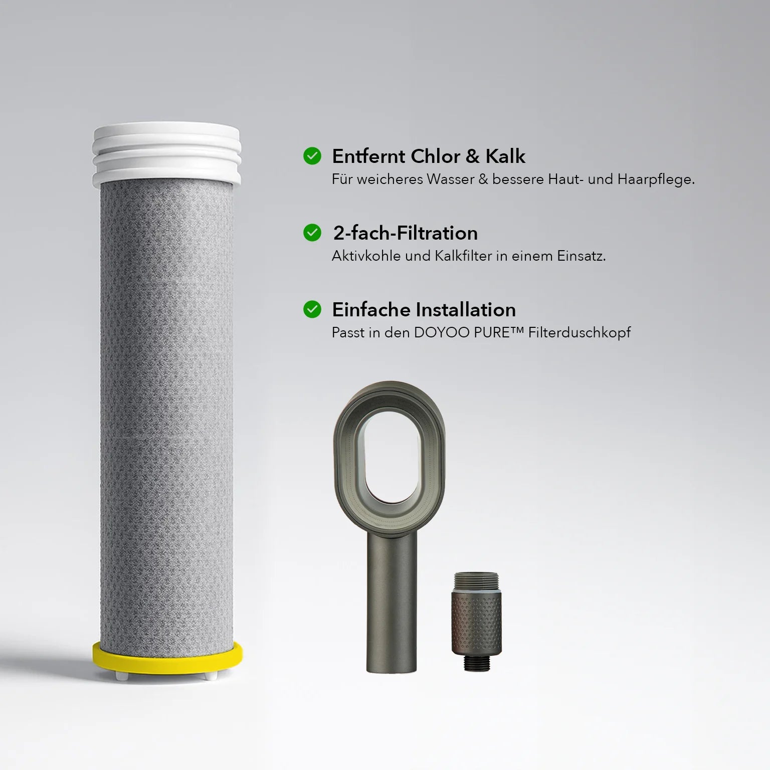 Ersatzfilter und Aufsatz für Duschkopf-Wasserfilter mit Bio-Aromen